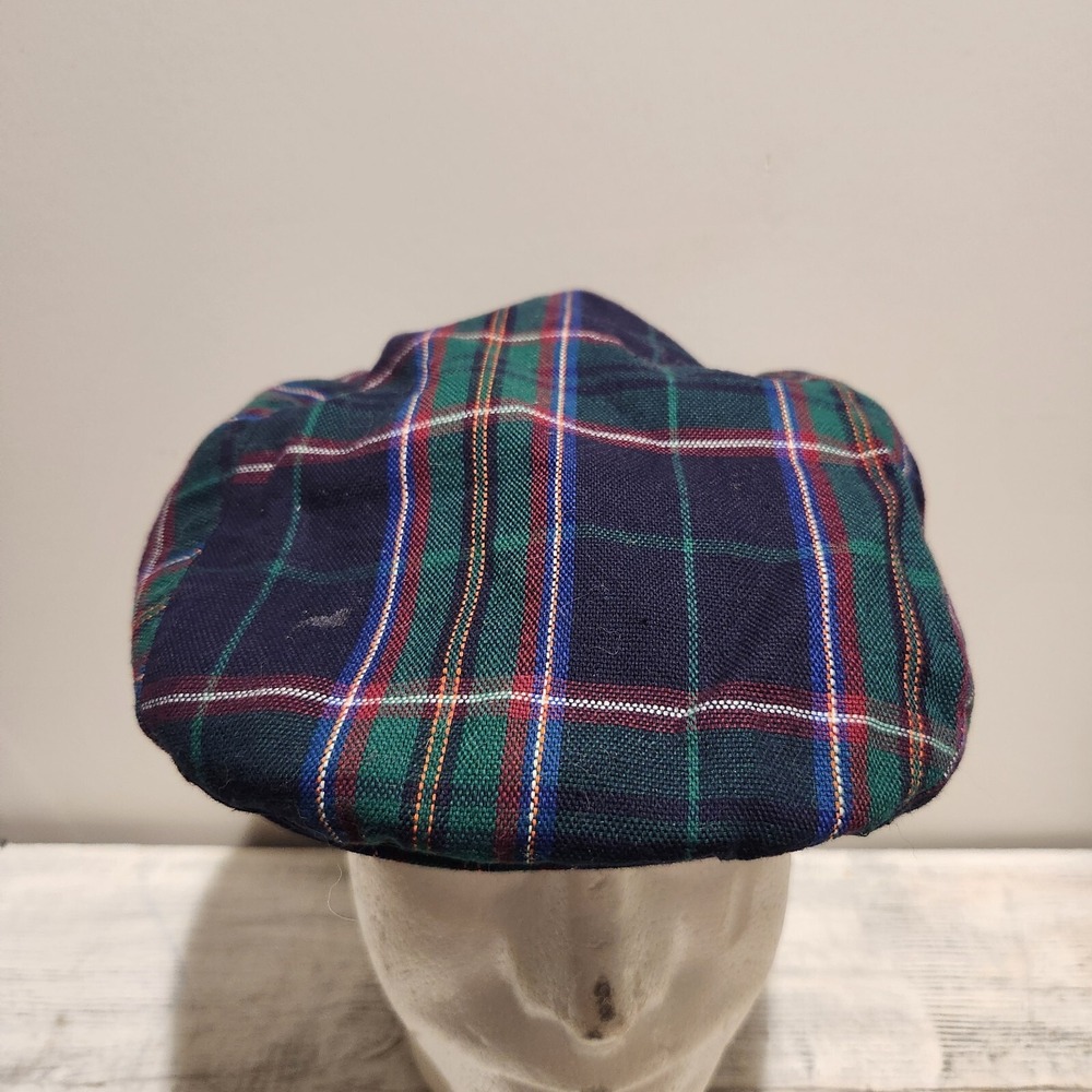Pendleton Paperboy Newsboy Cabbie Flat Hat Cap Cotton Plaid Size Small - FLAWS